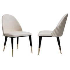 Stylish Dining Chair with Rounded Upholstered Back