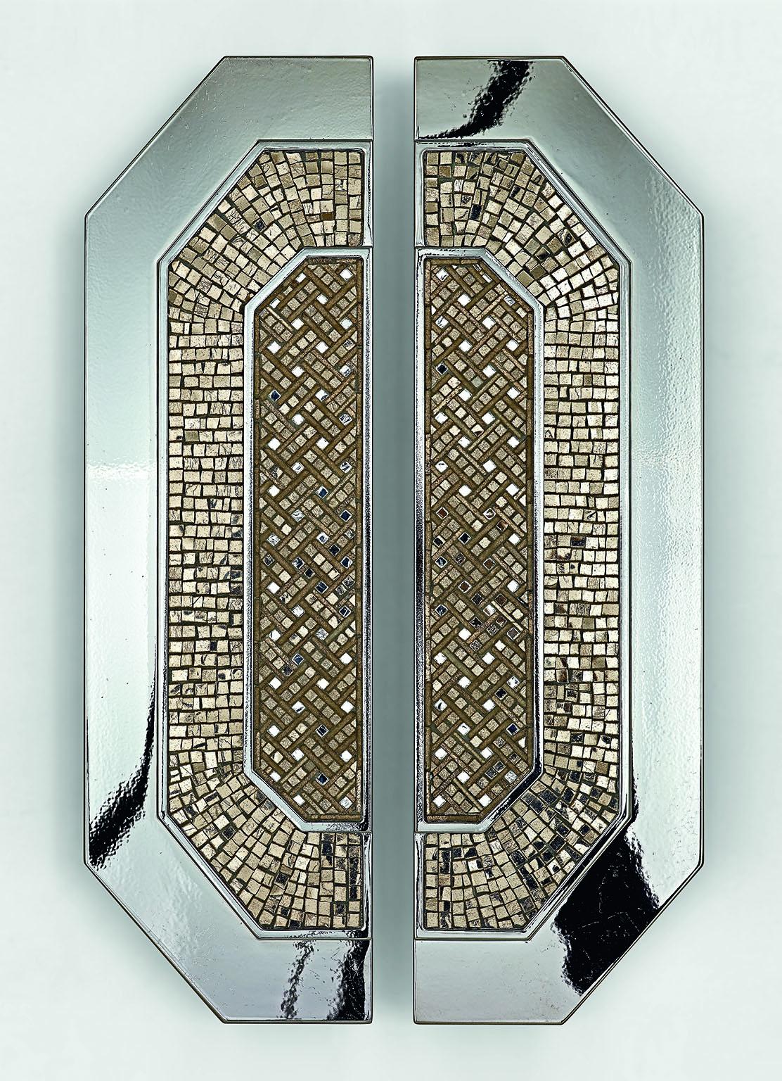 Italian Stylish Door Handle Amazing Design Different Finishes Decorated with Micromosaic For Sale