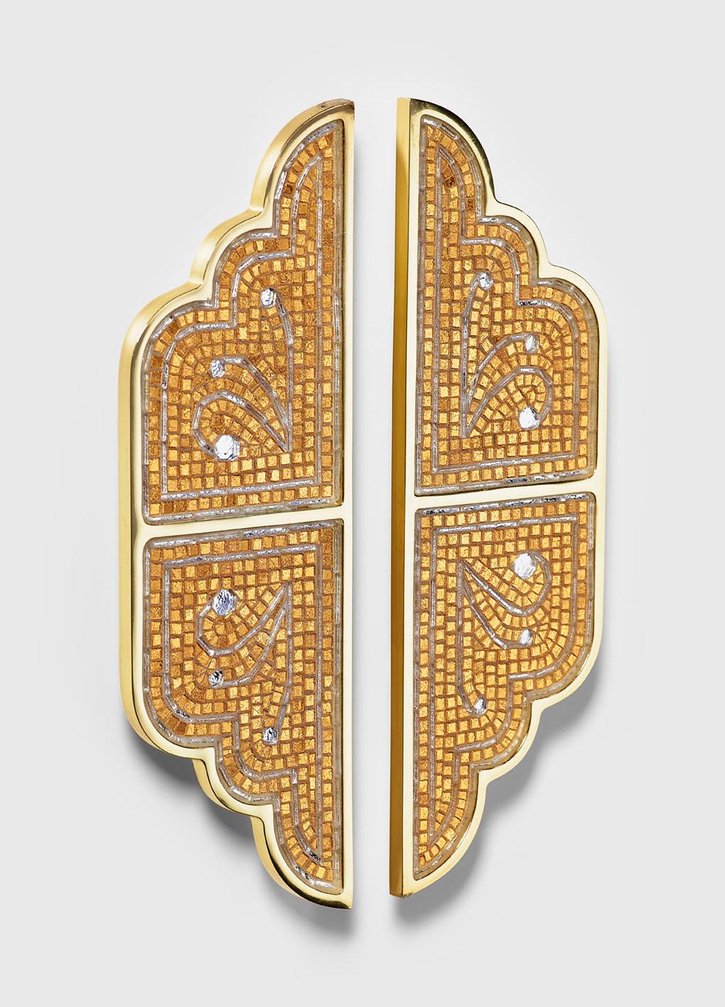 Mosaic Stylish Door Handle Amazing Design Different Finishes Decorated with Micromosaic For Sale