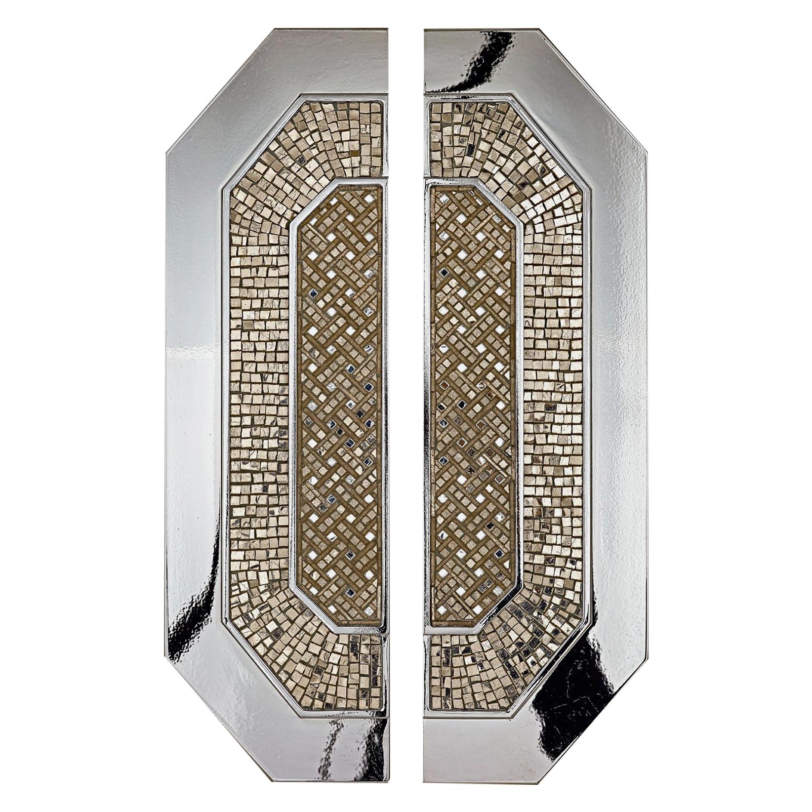 Stylish Door Handle Amazing Design Different Finishes Decorated with Micromosaic