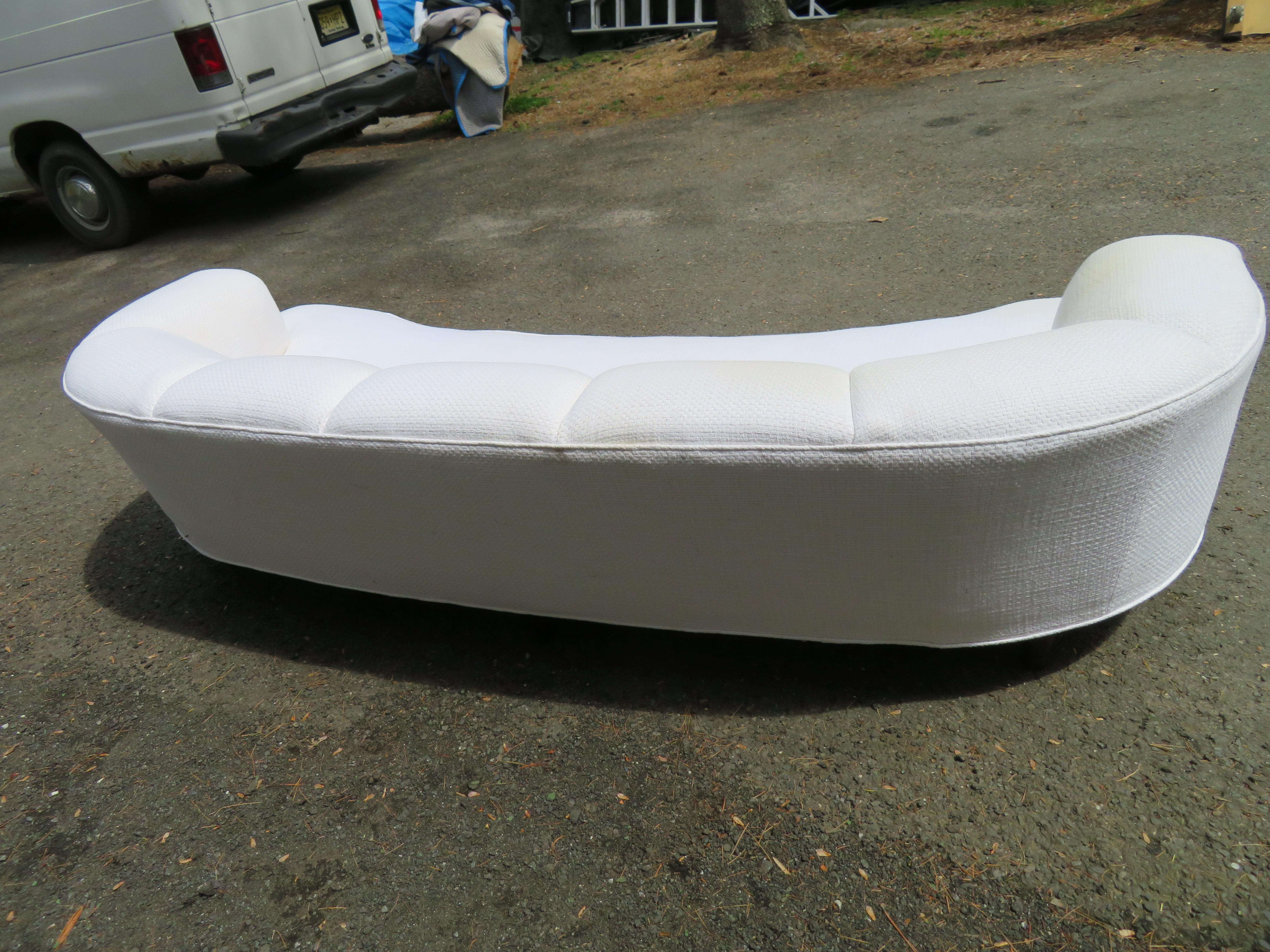 American Stylish Dunbar Style Curved Back Sofa Mid-Century Modern For Sale