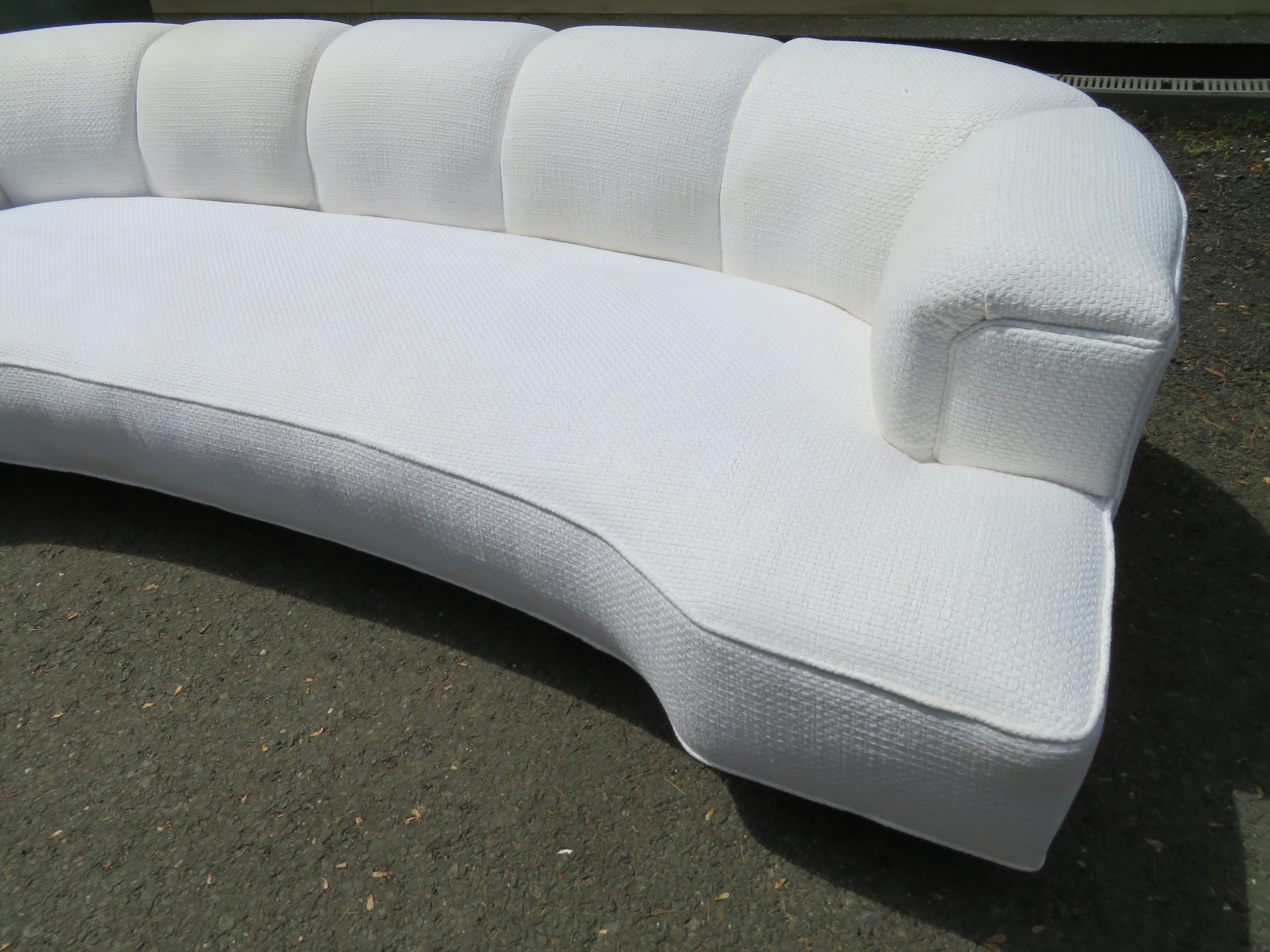 Mid-20th Century Stylish Dunbar Style Curved Back Sofa Mid-Century Modern For Sale