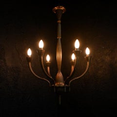 Stylish Early 20th century Art Deco brass chandelier