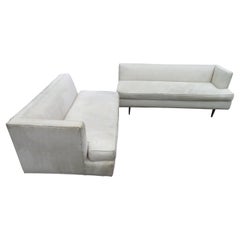 Stylish Edward Wormley Dunbar Style 2 Piece Sectional Sofa Mid-Century Modern
