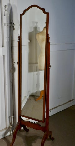 Stylish Edwardian Mahogany Cheval Mirror