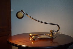 Stylish & Elegant Early to Mid-20th Century Harp Shaped Brass Piano or Desk Lamp