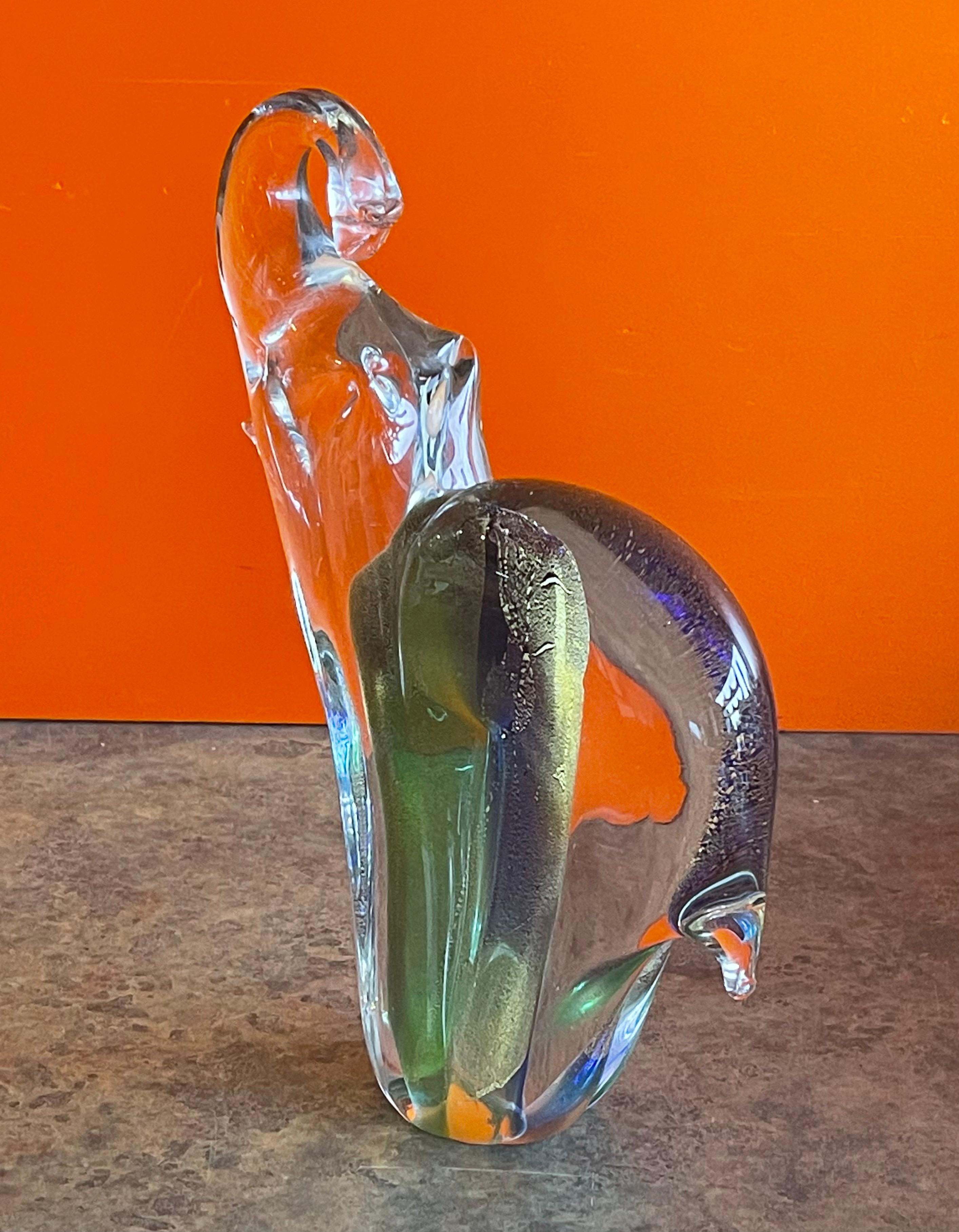 Sculpture élégante d'éléphant en verre d'art Sommerso en verre de Murano en vente 1