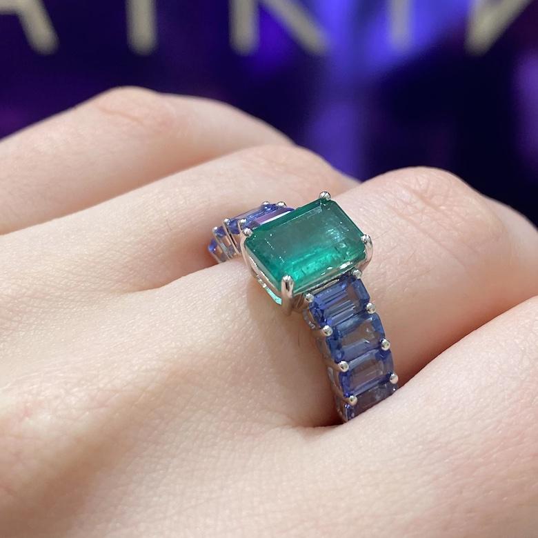 Ring White Gold 18K  (Same Ring model with Emerald Available too)
Emerald 2.06 Cts/1 Pcs
Blue Sapphires 2.99 Cts/8 Pcs

Size 54

With a heritage of ancient fine Swiss jewelry traditions, NATKINA is a Geneva-based jewelry brand that creates modern