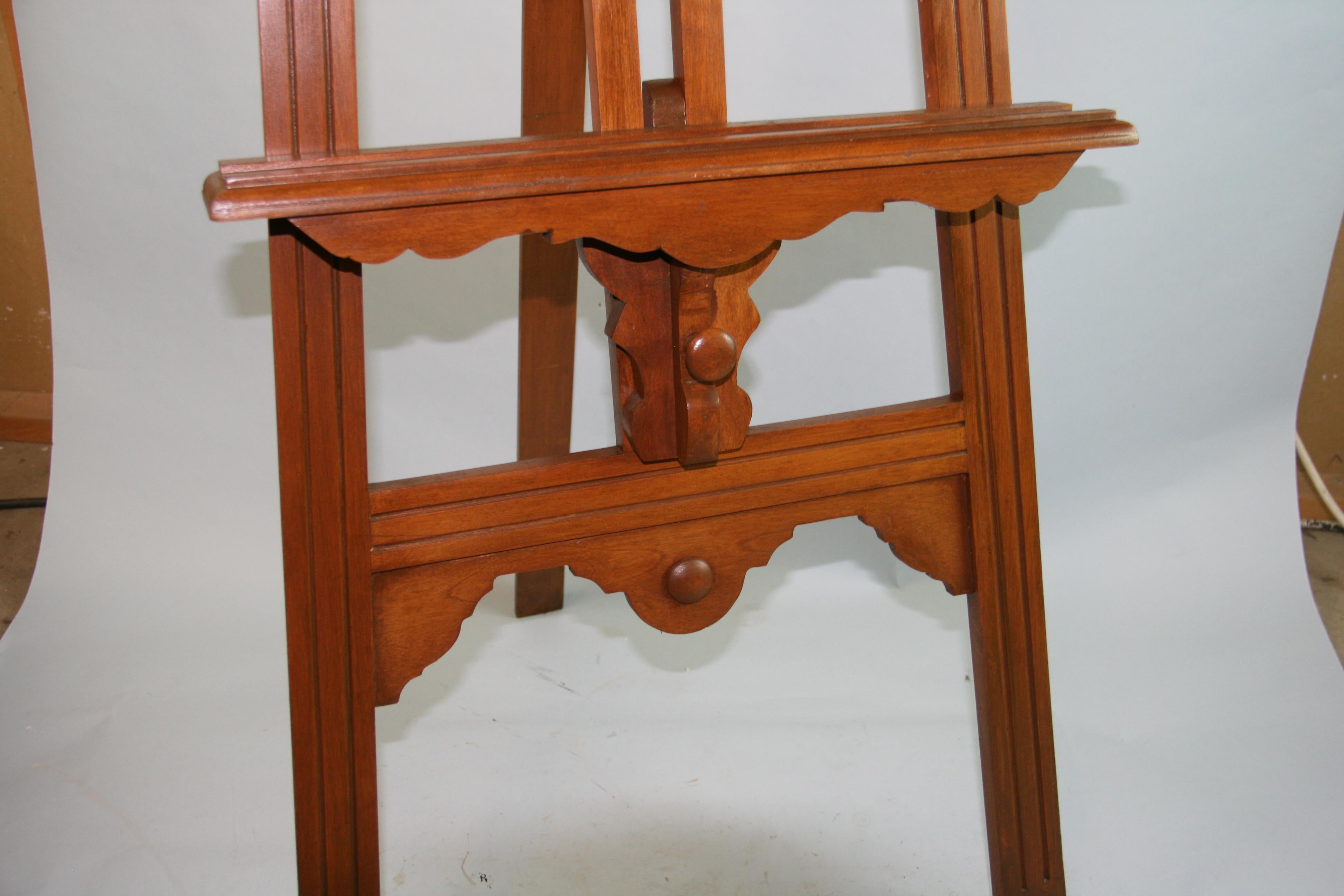 Hardwood Stylish Empire Revival 20th Century Floor Easel Artist Display Stand For Sale