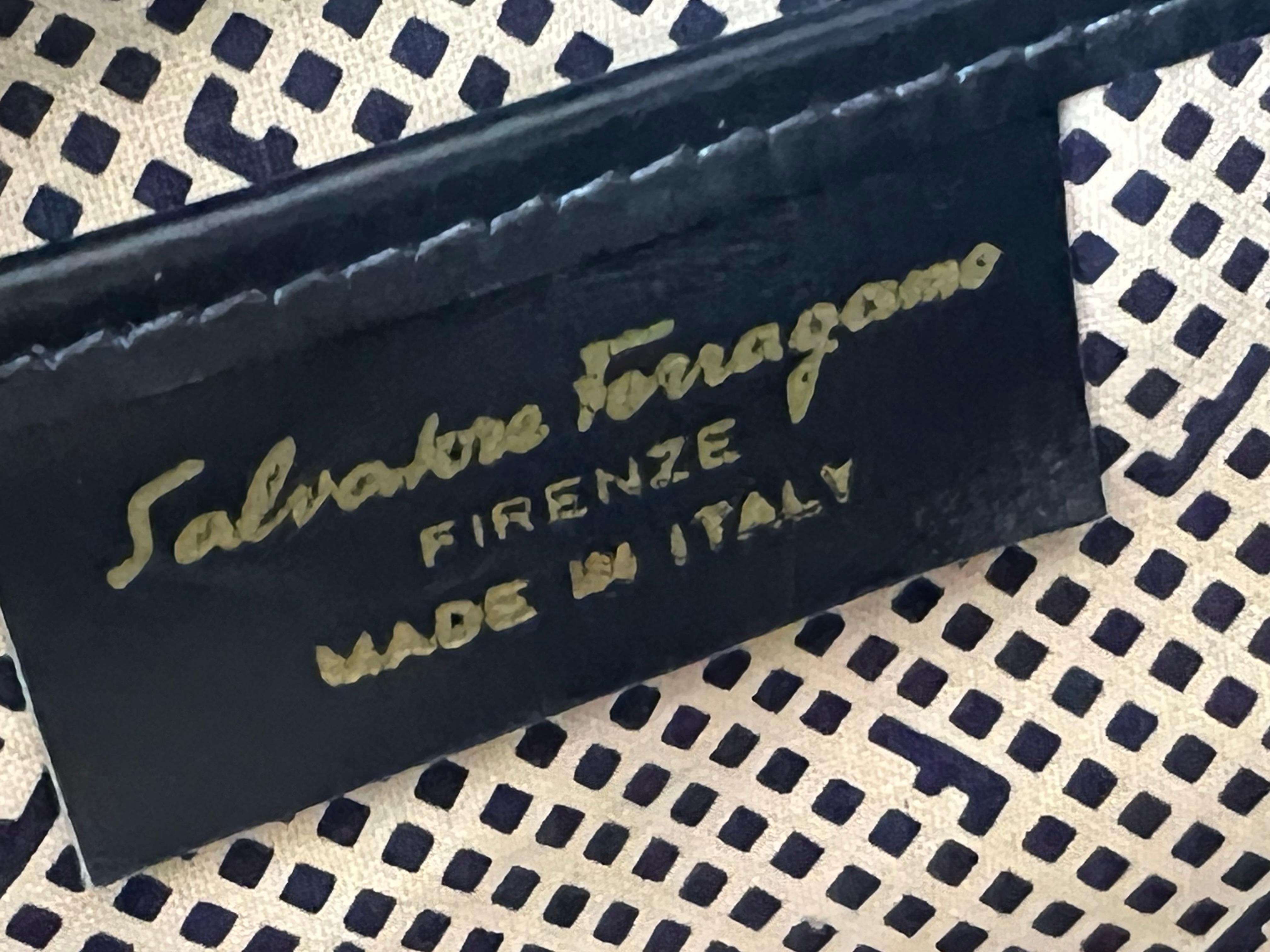 Stylish Ferragamo Leather/Canvas Bag With Brass Accents ca' 1980's For Sale 4