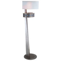 Stylish Floor Lamp Metal Structure Antique Silver or Bronze Finish