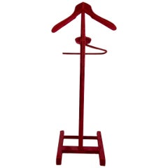 Vintage Stylish "Fratelli Reguitti" Attributed Red Velvet DressBoy / Valet Stand, Italy