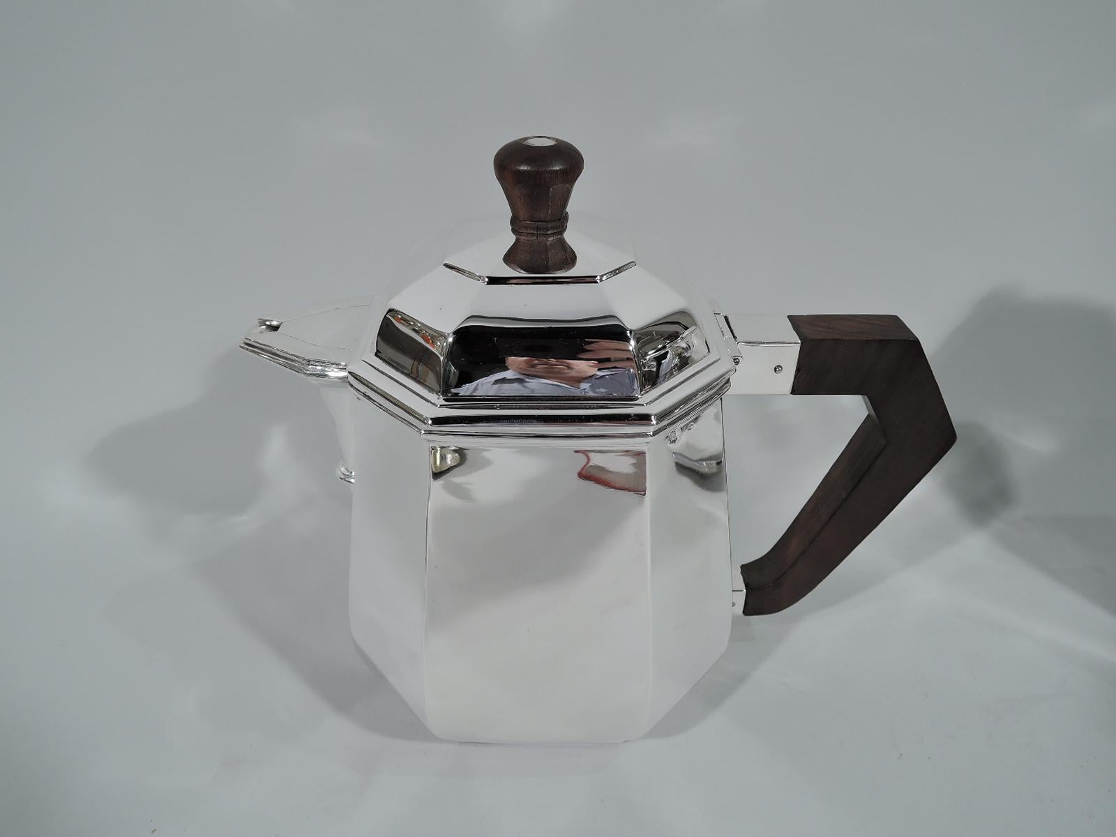 modern silver teapot
