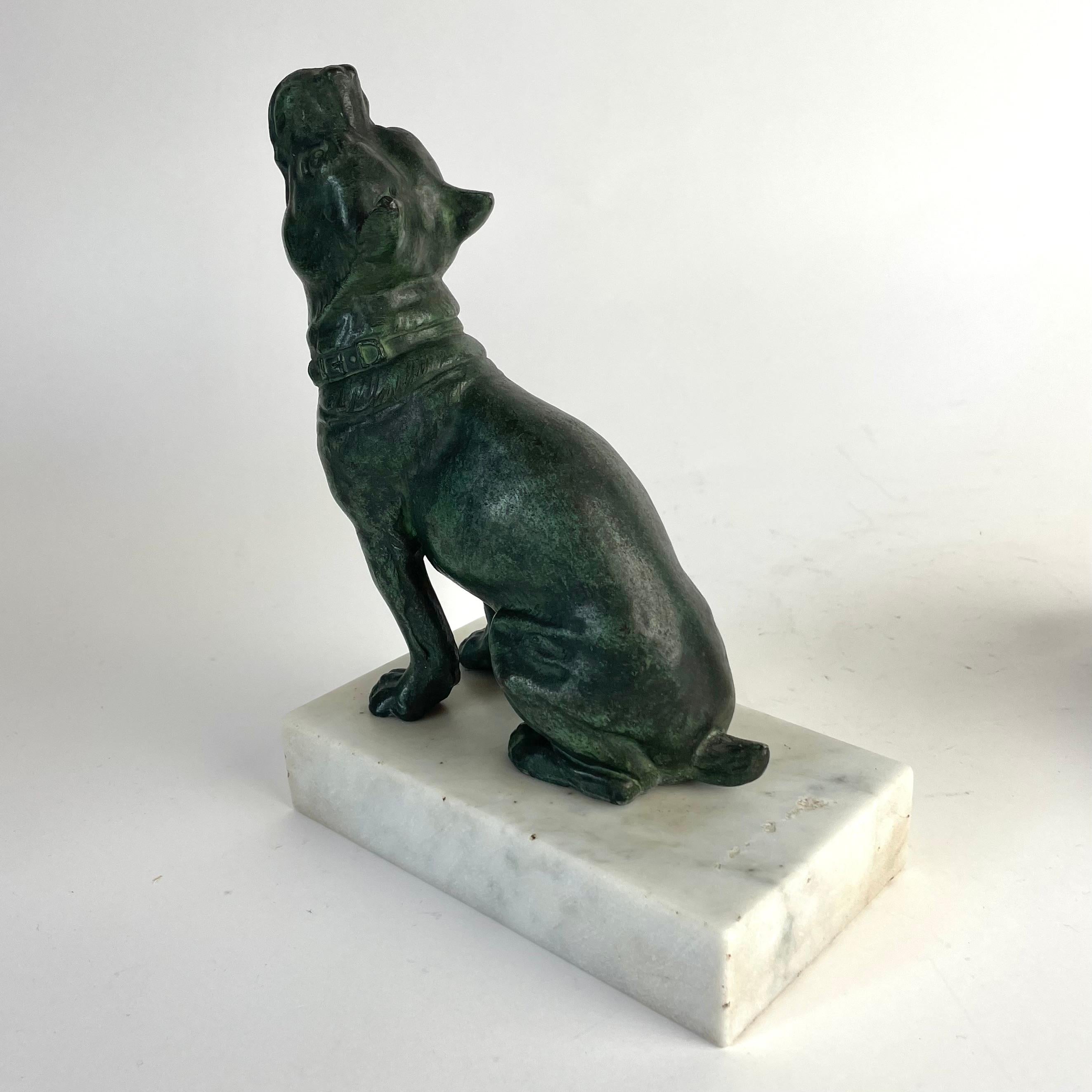 Elegante fermalibri francese con mastini - Art Deco, anni '20-'30 in vendita 5
