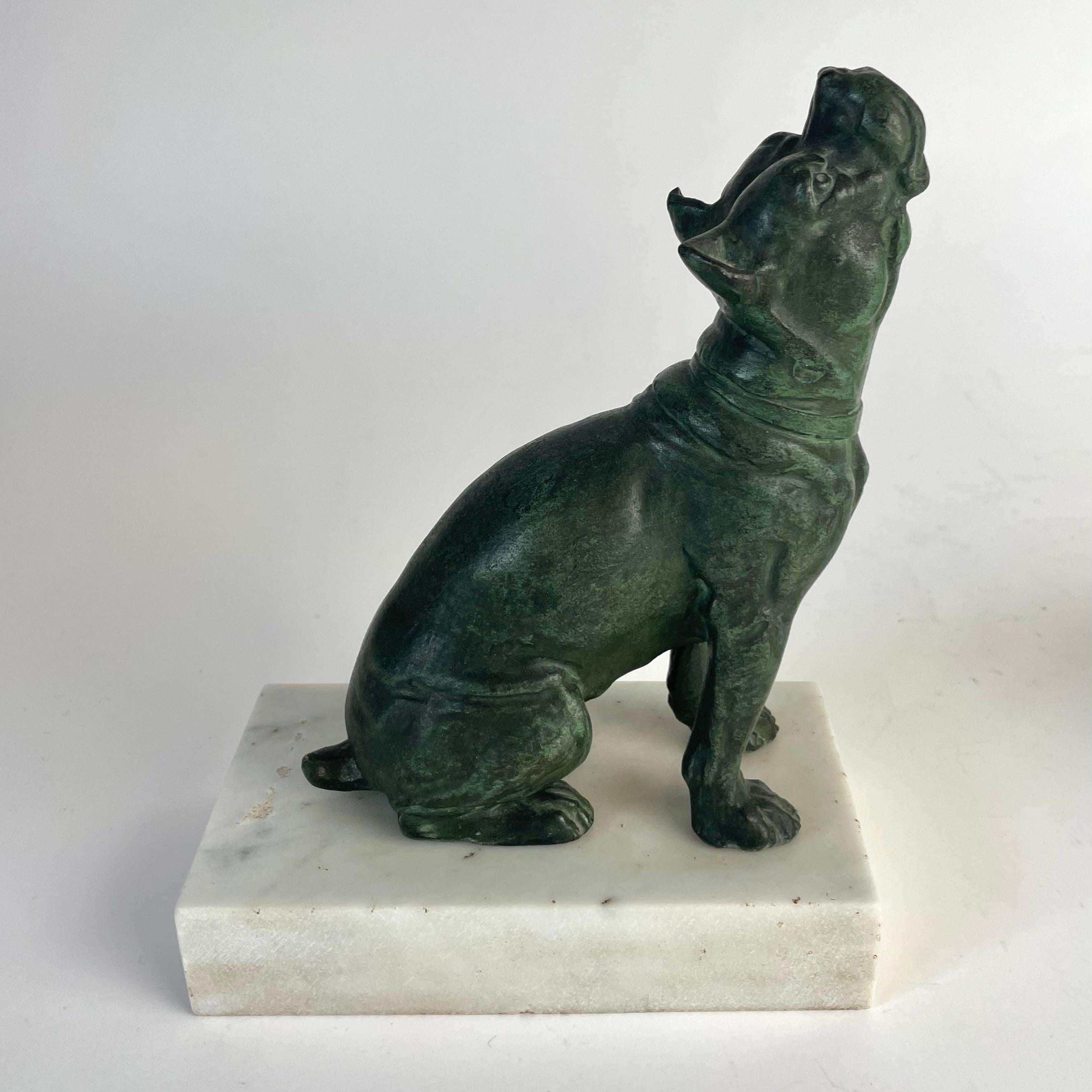Elegante fermalibri francese con mastini - Art Deco, anni '20-'30 in vendita 1