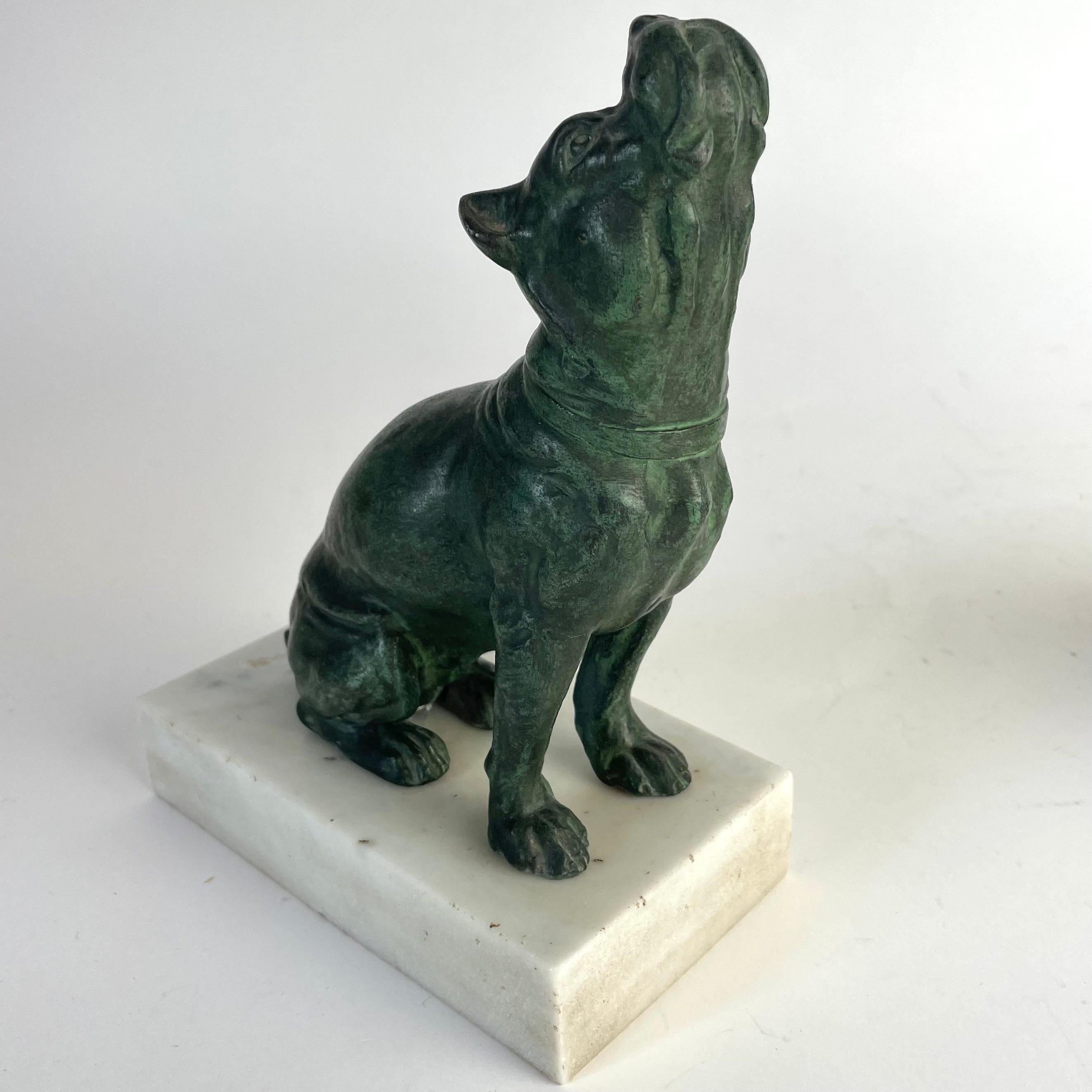 Elegante fermalibri francese con mastini - Art Deco, anni '20-'30 in vendita 2