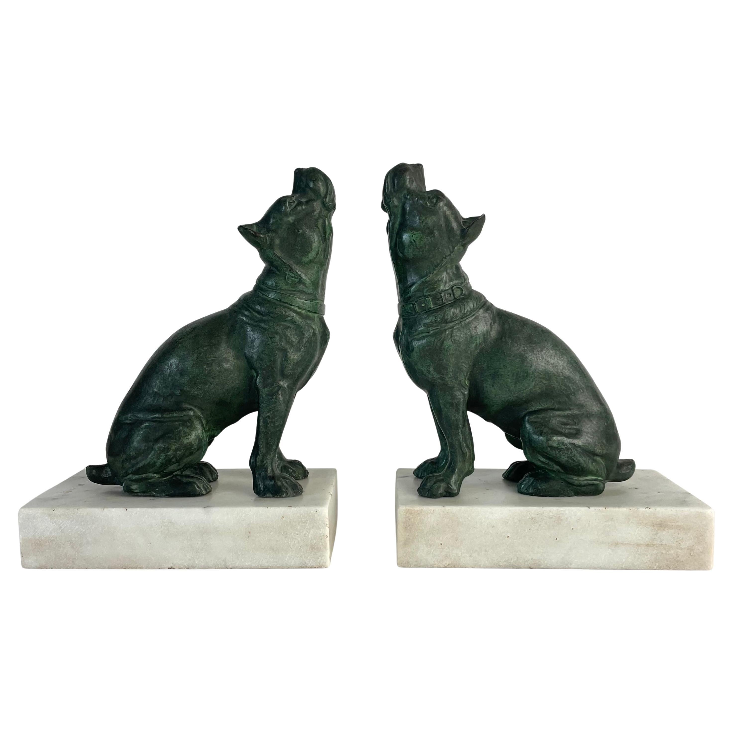 Stylish French Bookends with Mastiffs – Art Deco, 1920s–30s