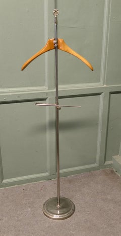 Stylish French Chrome and Beech Gents Valet, Suit Hanger, Mannequin