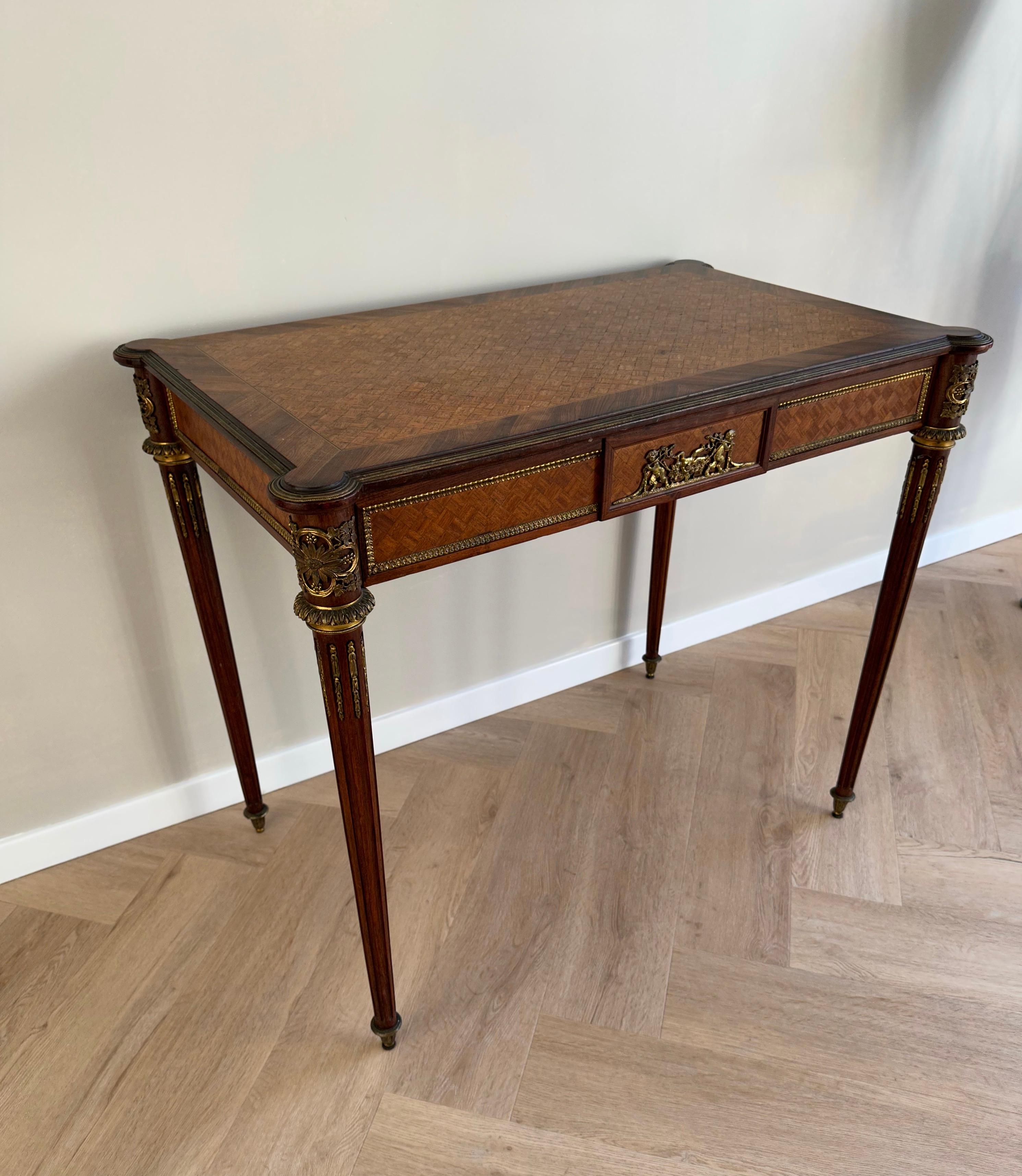 Cast Stylish French, Napoleon III Fine Ladies Writing Desk with Wine / Bacchus Theme For Sale