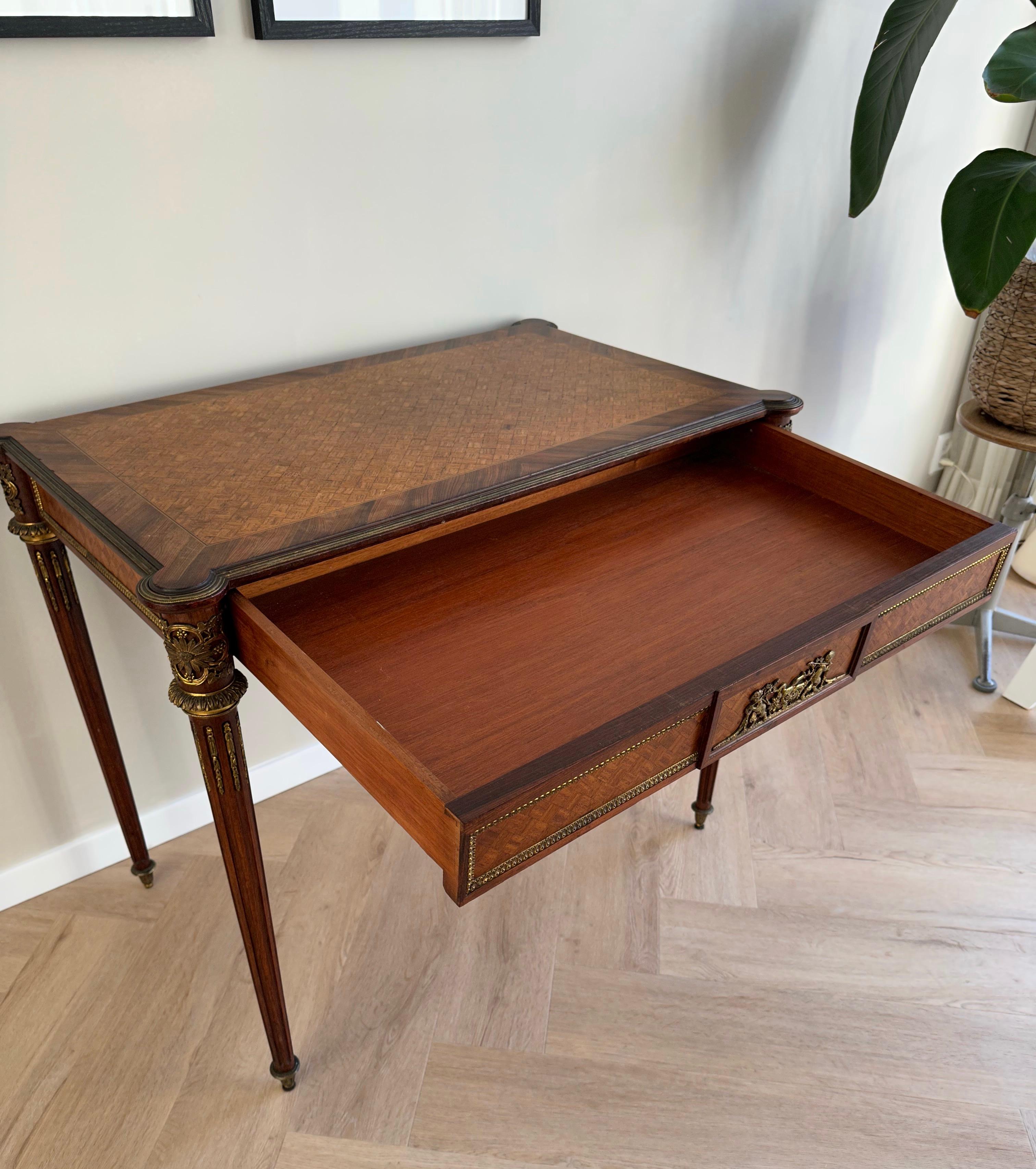 19th Century Stylish French, Napoleon III Fine Ladies Writing Desk with Wine / Bacchus Theme For Sale