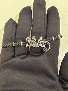 Sicis Jewels 18K White Gold Gecko Bracelet with Diamonds & Micromosaic