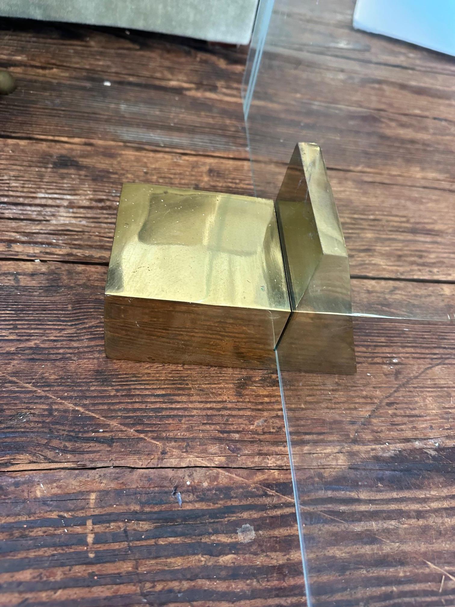 Elegante paravento per caminetto in vetro e ottone in vendita 1
