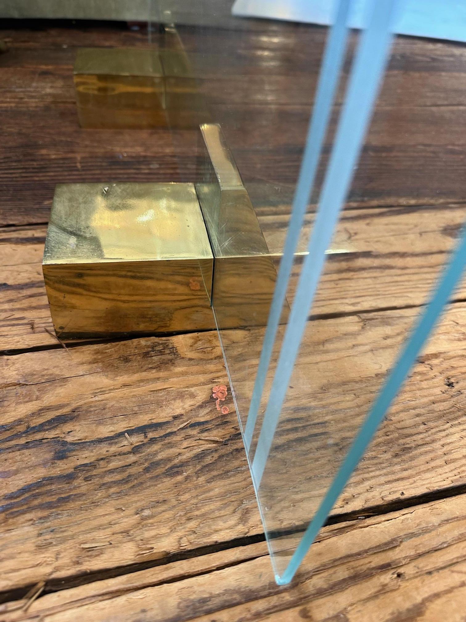 Elegante paravento per caminetto in vetro e ottone in vendita 2
