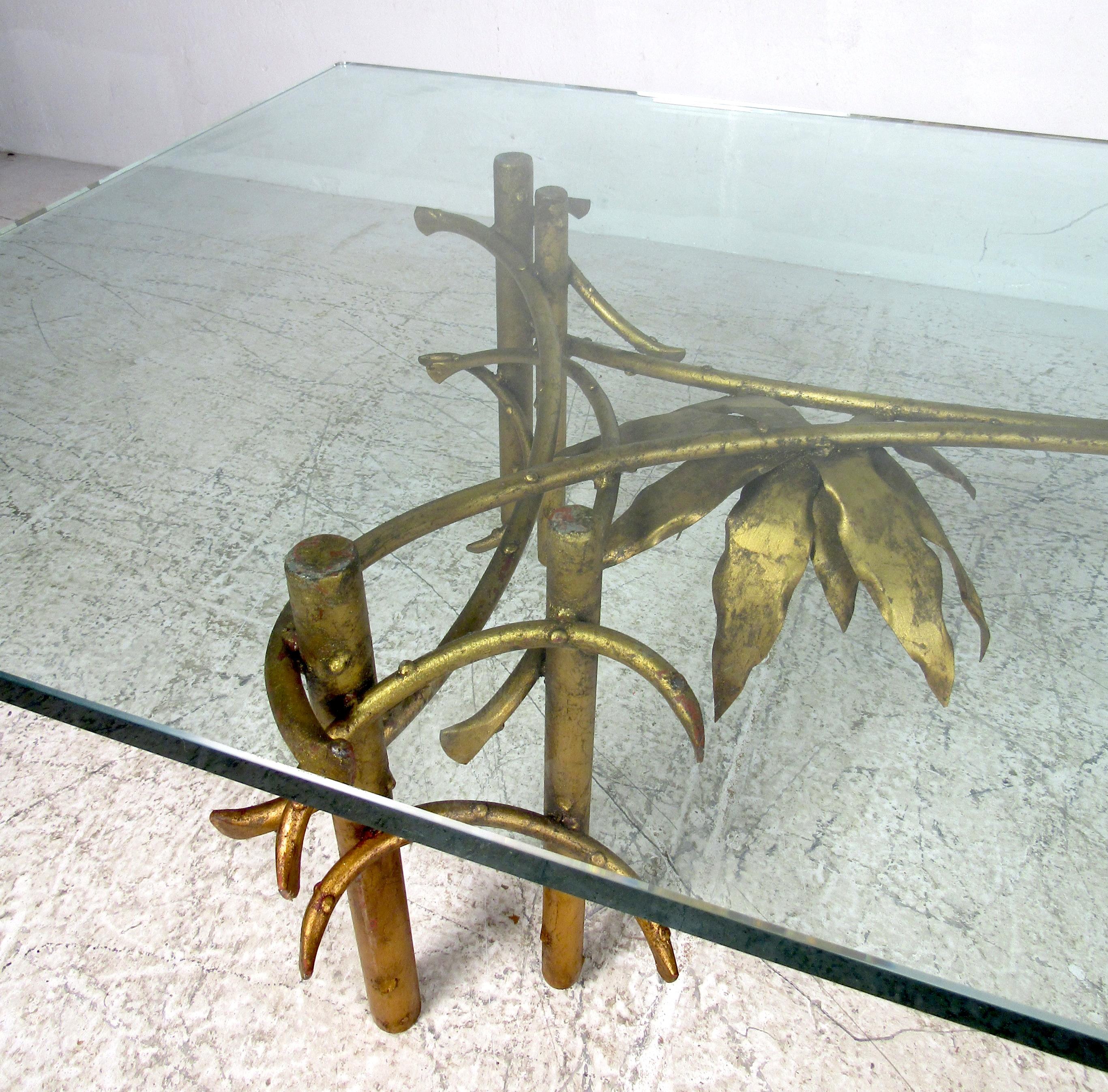 Stylish Glass-Top Coffee Table at 1stDibs