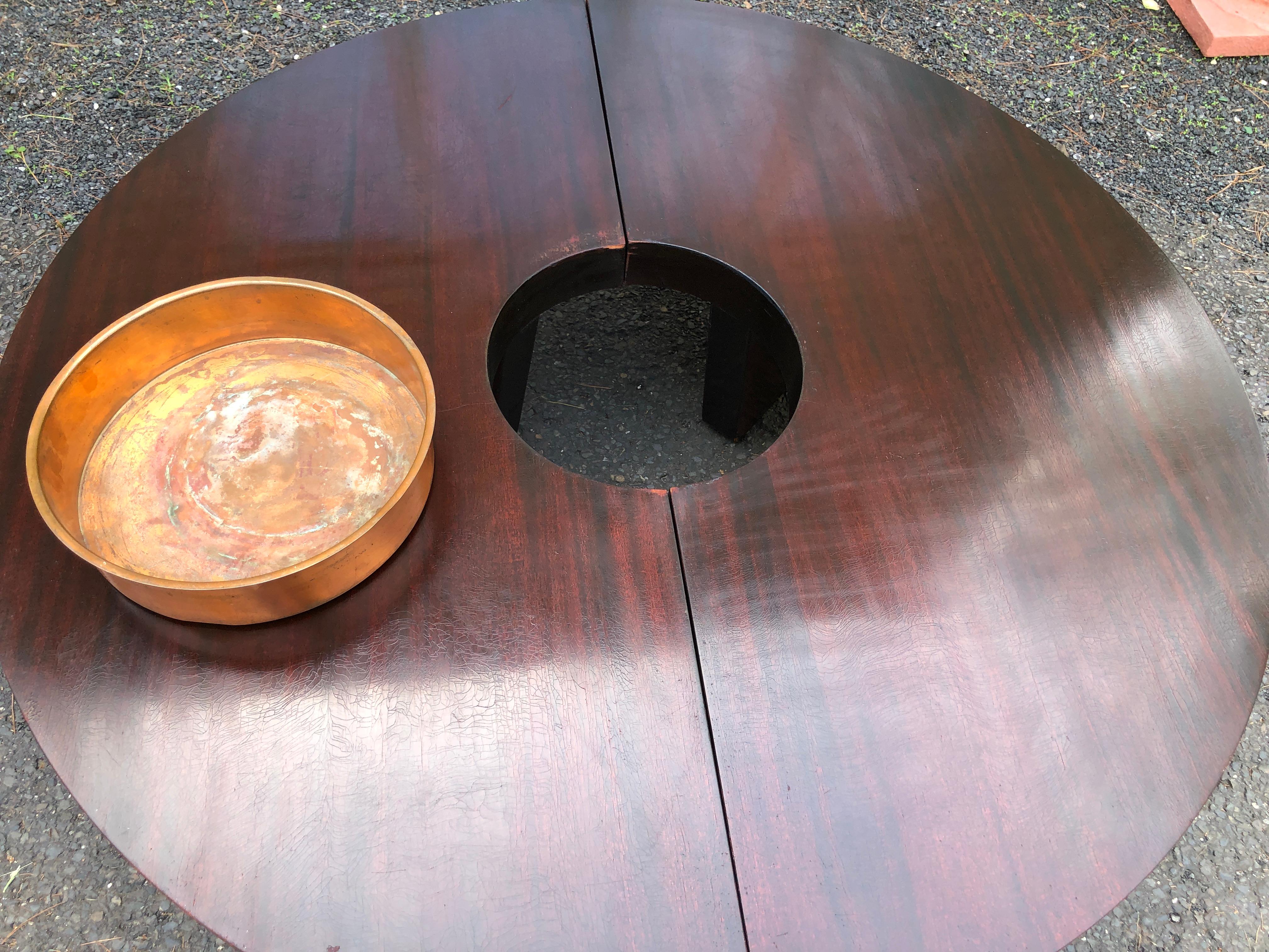 Stylish Harvey Probber Nucleus 2 Piece Mahogany Circular Coffee Table For Sale 3