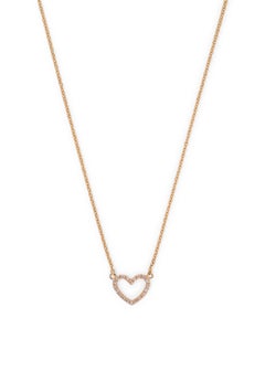 Sicis Jewels 18k Rose Gold Heart Necklace with White Diamonds
