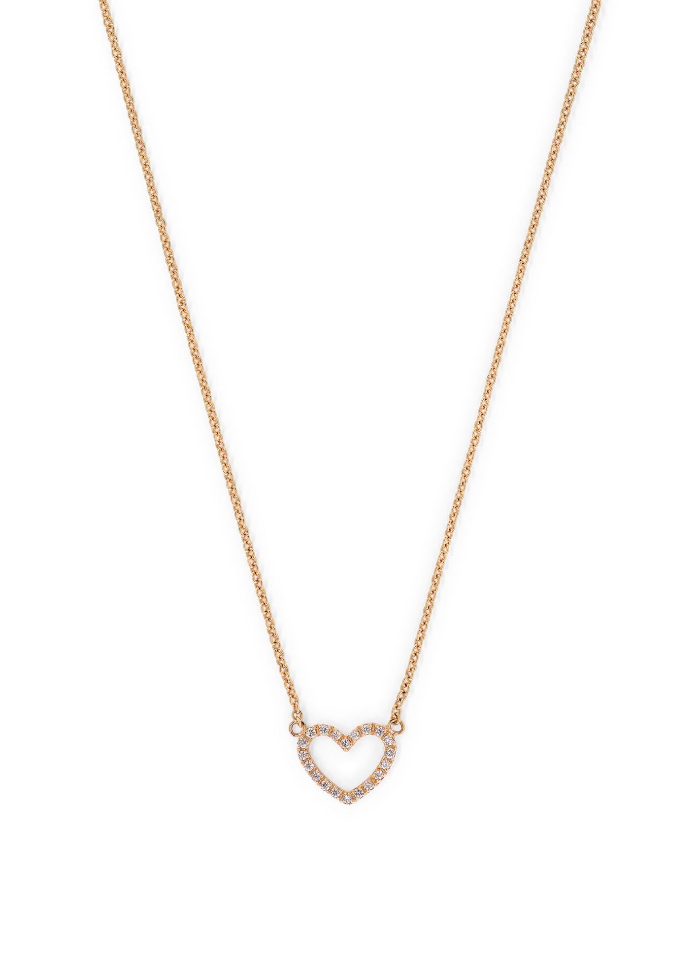 white and rose gold heart necklace