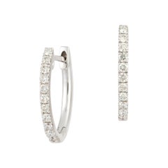 Stylish Hoop White Gold 18K Earrings Diamond for Her
