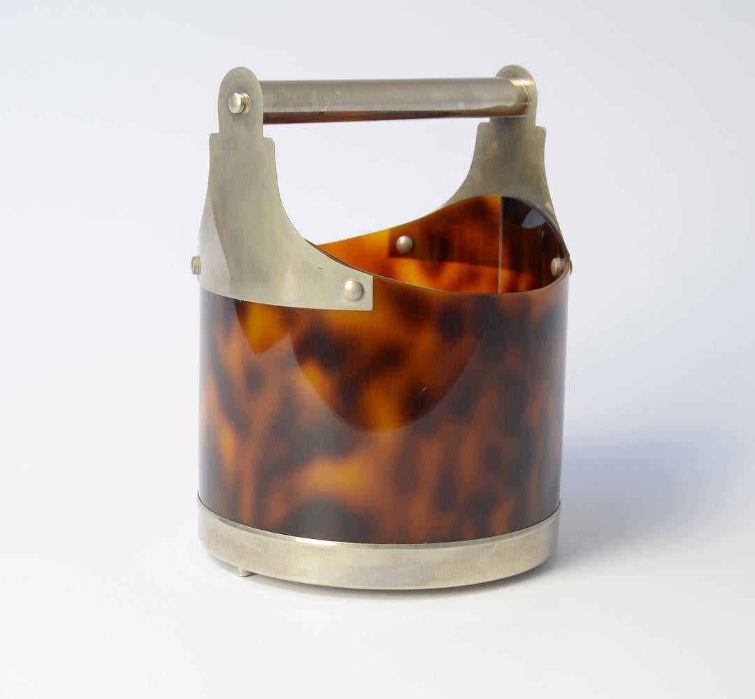Belgian Stylish Horn-Look Bakelite Ice Bucket, 1970s