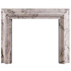 Stylish Italian Fireplace in Arabescato Marble