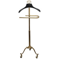 Stylish Italian Gentleman Polished Brass Valet Stand in Style of Maison Jansen