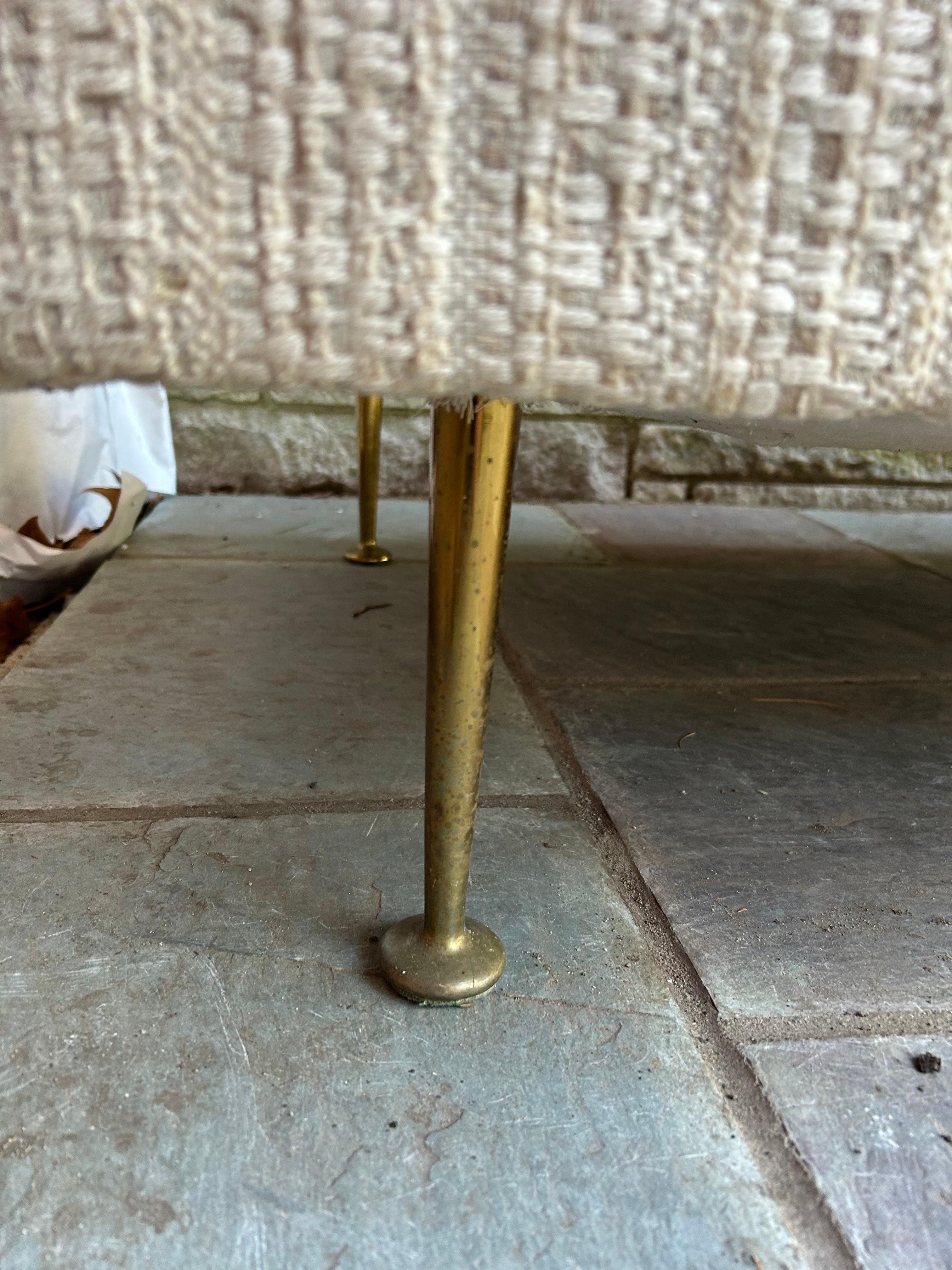 Canapé sectionnel 2 pièces style Gio Ponti italien, pieds en laiton, Mid-Century en vente 5