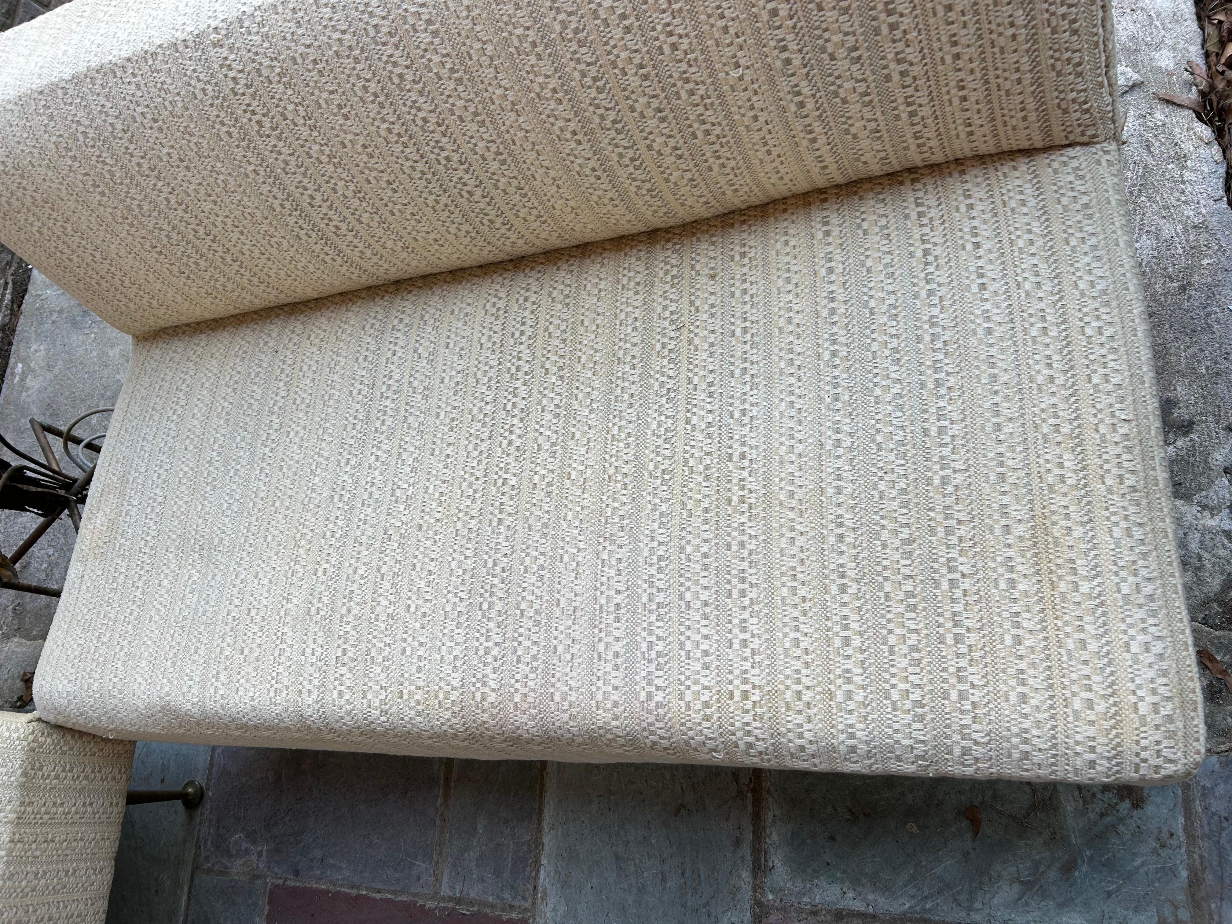 Canapé sectionnel 2 pièces style Gio Ponti italien, pieds en laiton, Mid-Century en vente 9