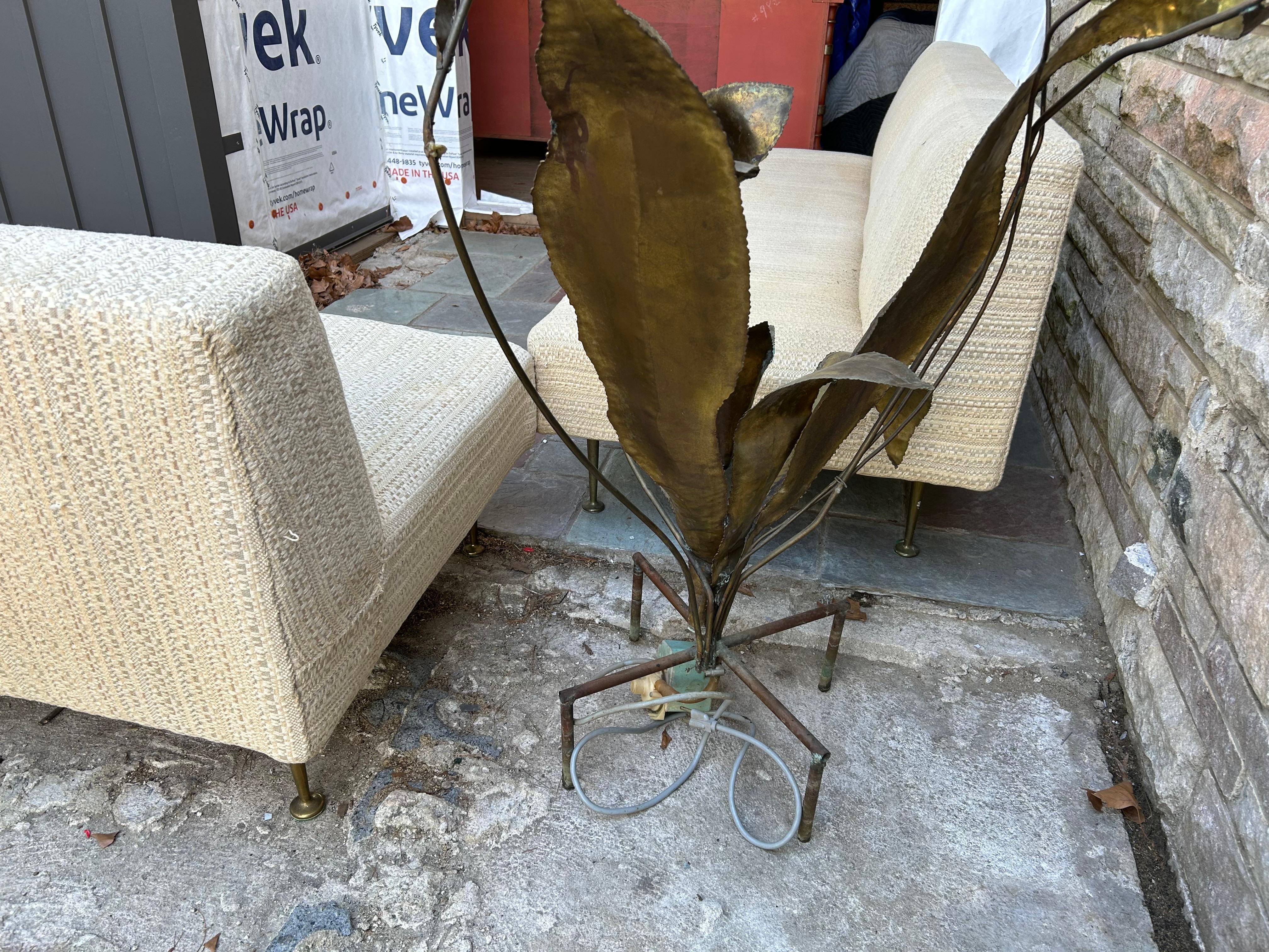 Canapé sectionnel 2 pièces style Gio Ponti italien, pieds en laiton, Mid-Century en vente 2