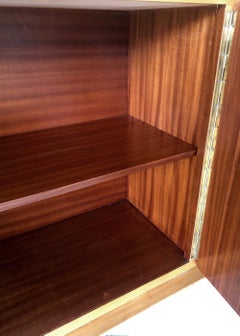 Stylish Italian Midcentury 4-Door Sycamore Credenza in the Style of Ico Parisi