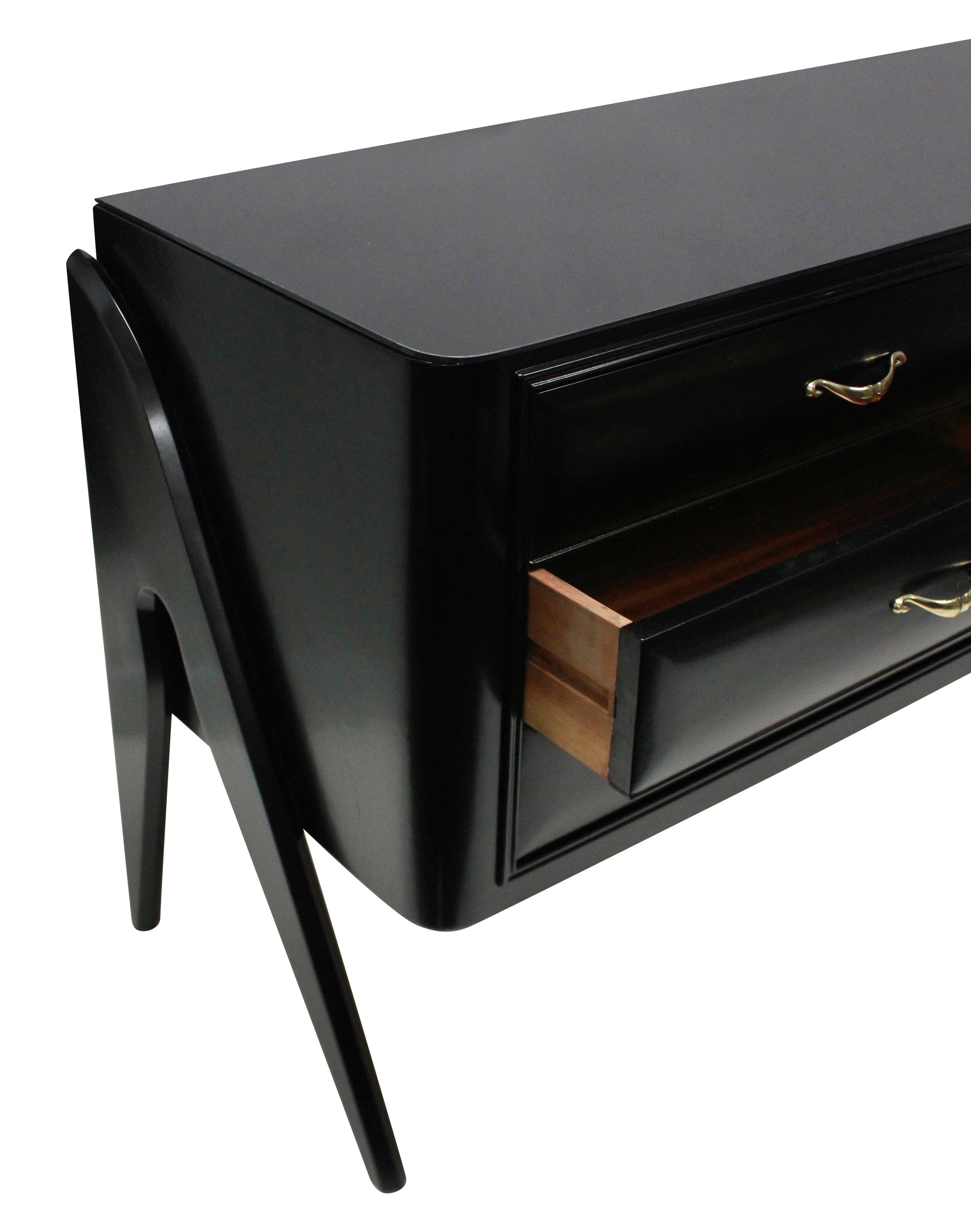 Mid-Century Modern Stylish Italian Midcentury Ebonized Credenza