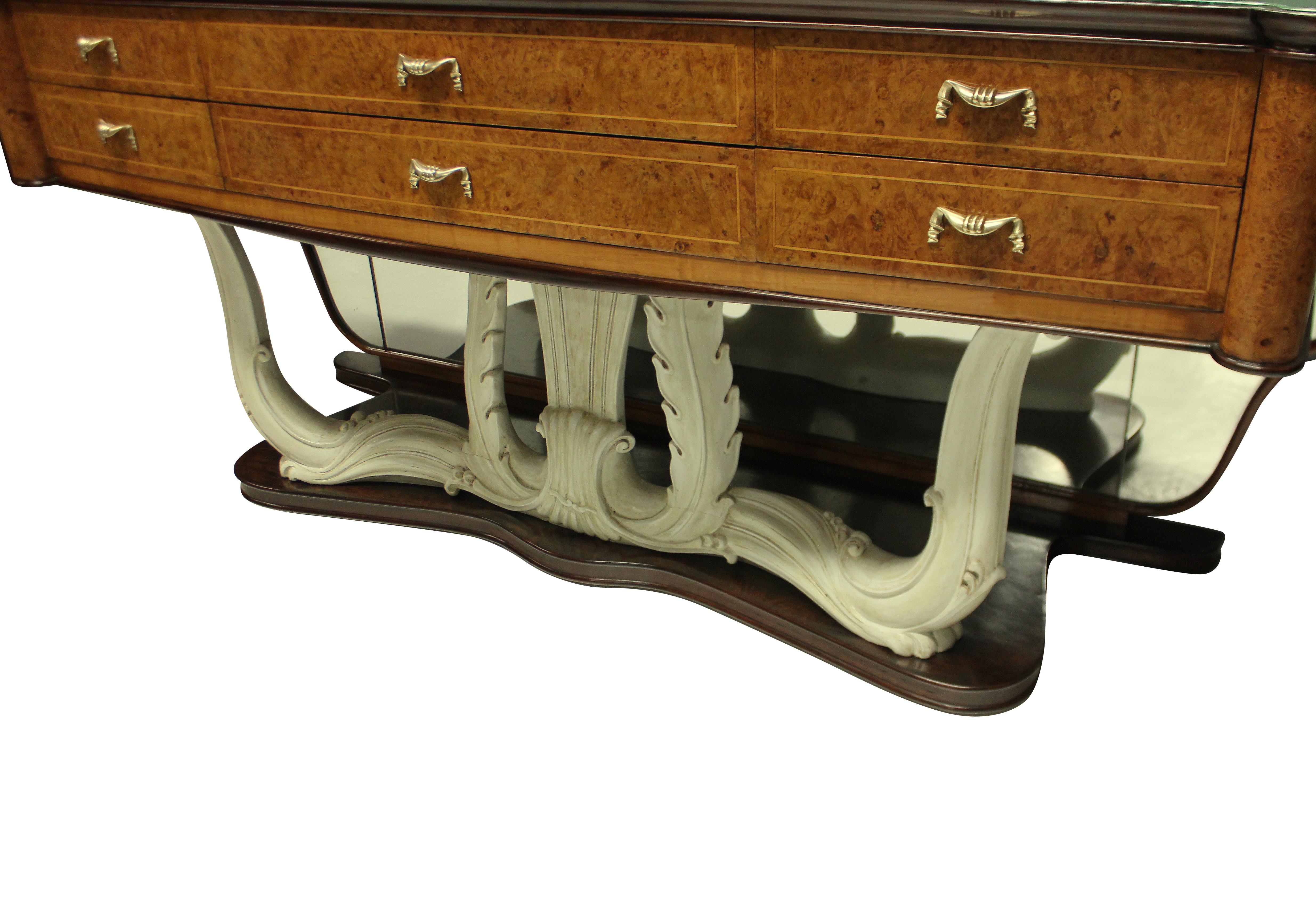 Stylish Italian Midcentury Hall Console with Mirror In Good Condition In Kent, Dover