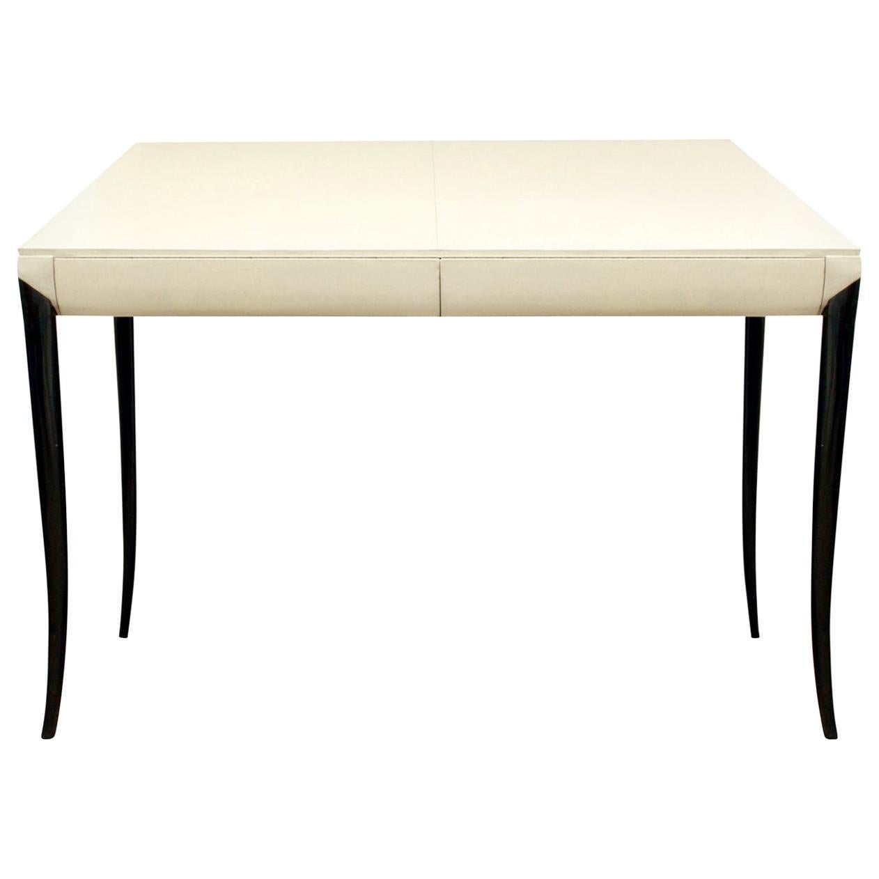 Stylish Italian Writing Desk in Lacquered Parchment, 1930s