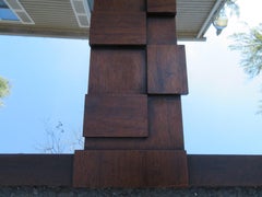 Stylish Lane Staccato Brutalist Mid Century Walnut Mirror Mid-Century Modern