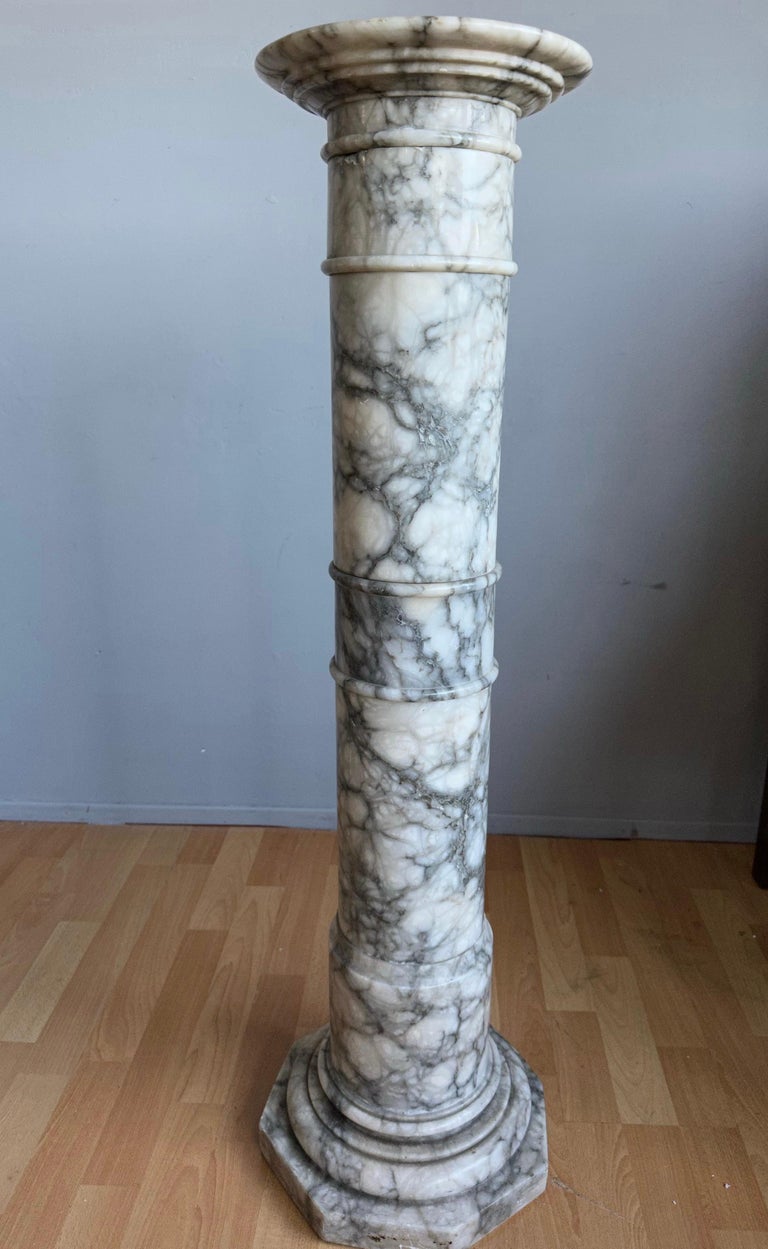 Stylish, Late 1800s Handmade Italian, Alabaster Column Pedestal or Plant  Stand For Sale at 1stDibs alabaster plant stand, column plant stand,  roman pillar plant stand
