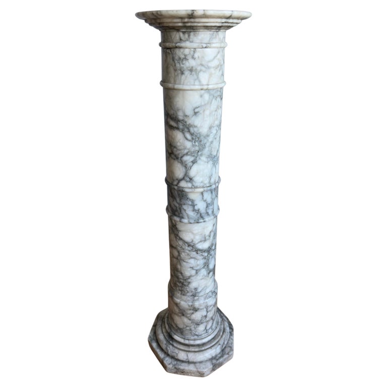 Stylish, Late 1800s Handmade Italian, Alabaster Column Pedestal or ...