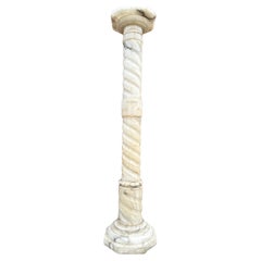 Stylish, Late 1800s Handmade Italian, Alabaster Column, Pedestal or Stand
