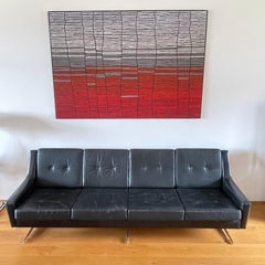 Stylish 1960’s Scandinavian 4 Seater Leather Sofa