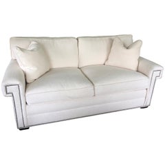 Stylish Like New Contemporary White Sofa by Vangard