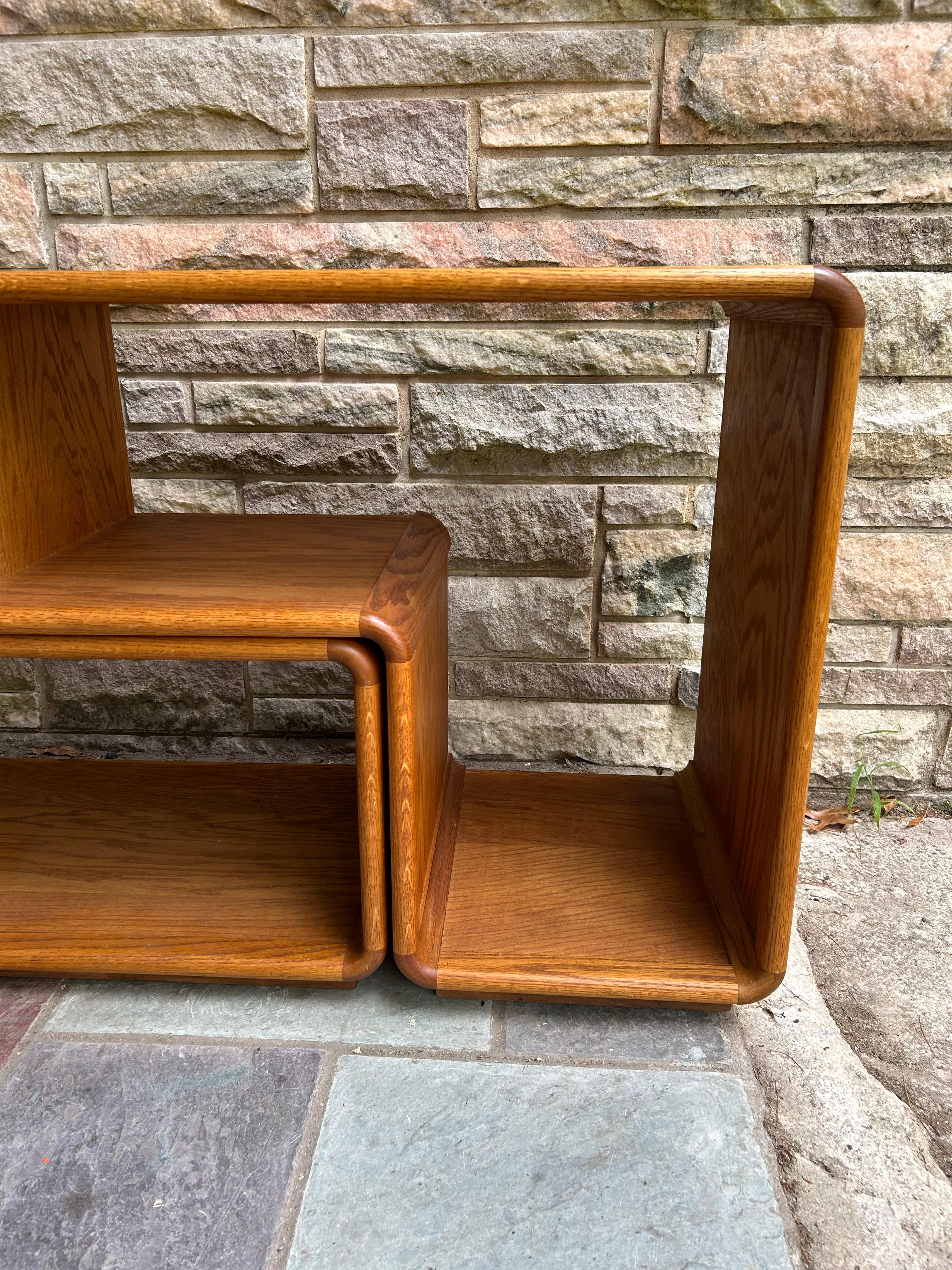 American Stylish Lou Hodges 2 Piece Modular Wall Unit TV Console Shelf Mid-Century Modern For Sale