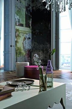 Stylish Low Square Coffee Table Leather Upholstered Customizable